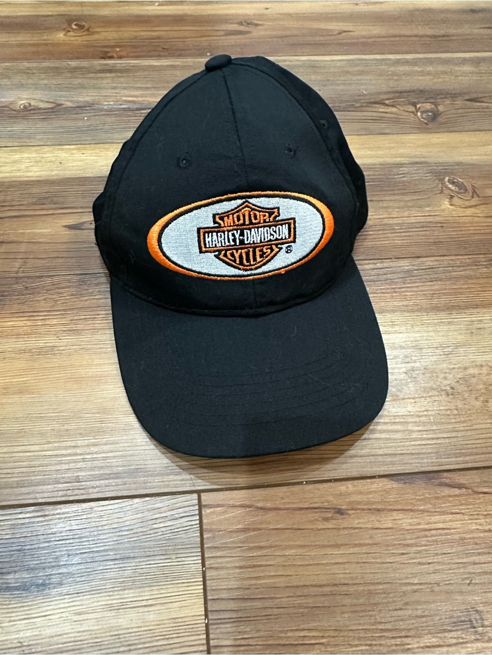 Harley-Davidson Black Cap with Orange & White Oval Logo